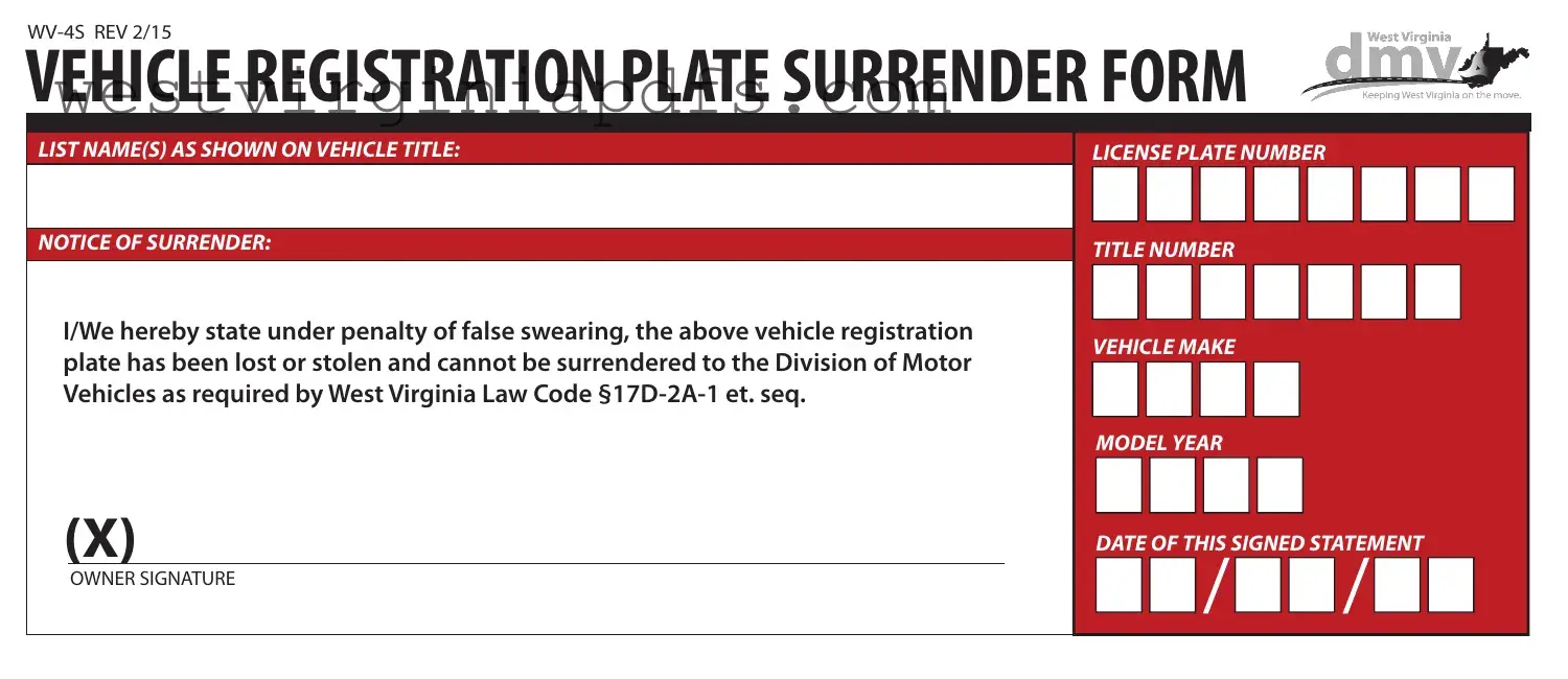 Fill Out a Valid License Plate Surrender Wv Form