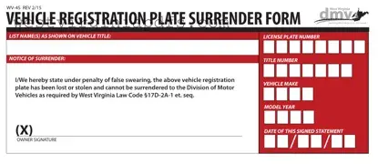 Fill Out a Valid License Plate Surrender Wv Form