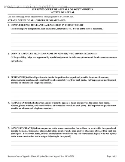 Fill Out a Valid West Virginia Appeal Form