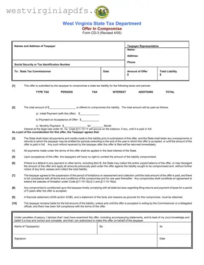 Fill Out a Valid West Virginia Cd 3 Form