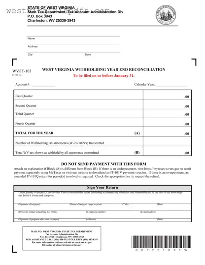 Fill Out a Valid Wv 103 Form