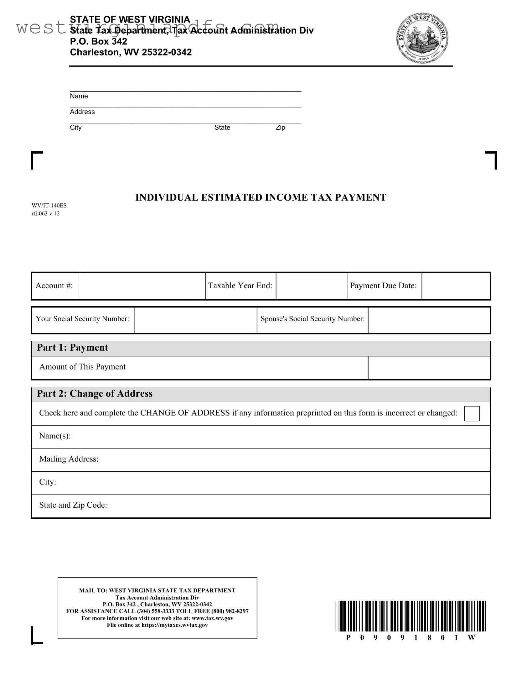 Fill Out a Valid West Virginia Estimated Tax Form