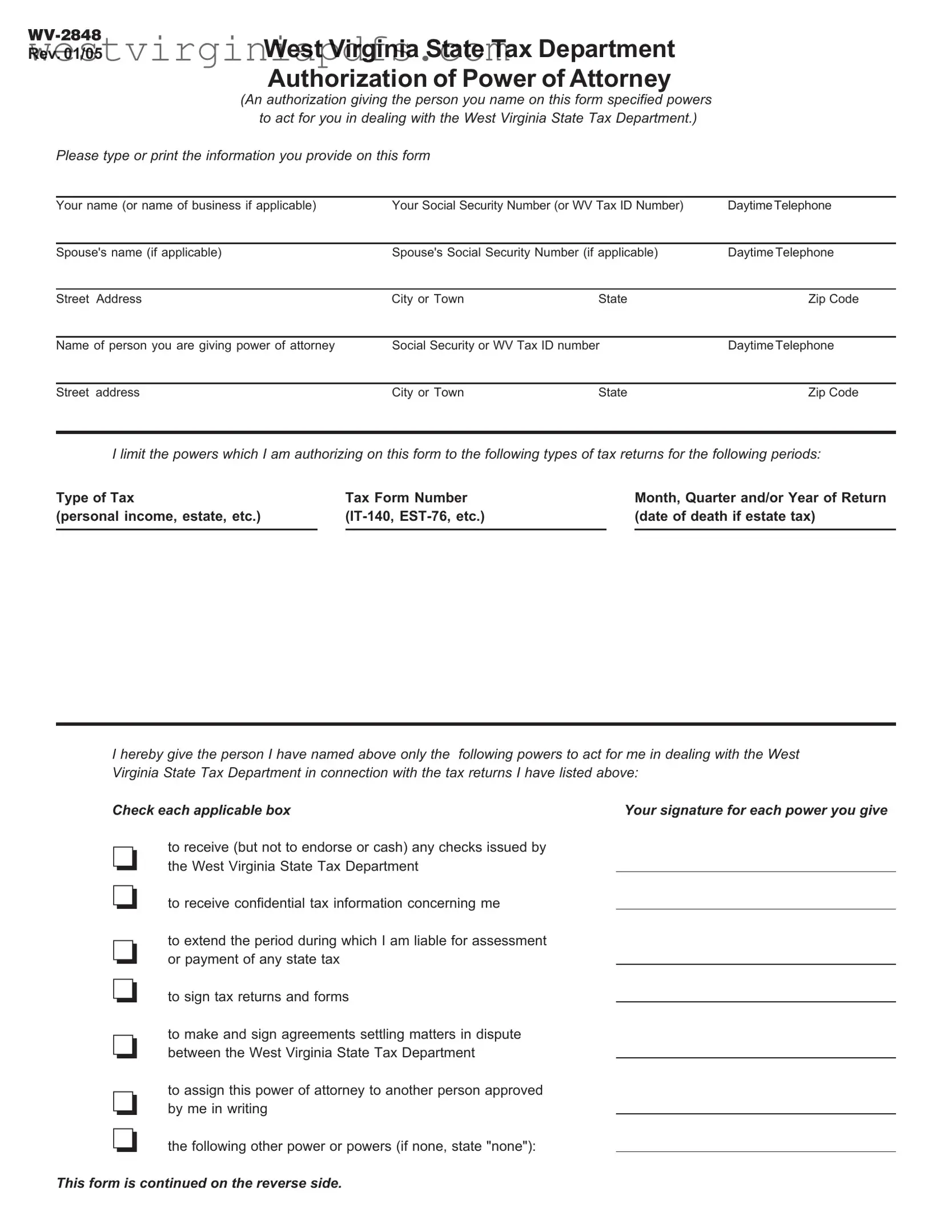 Fill Out a Valid Wv 2848 Form