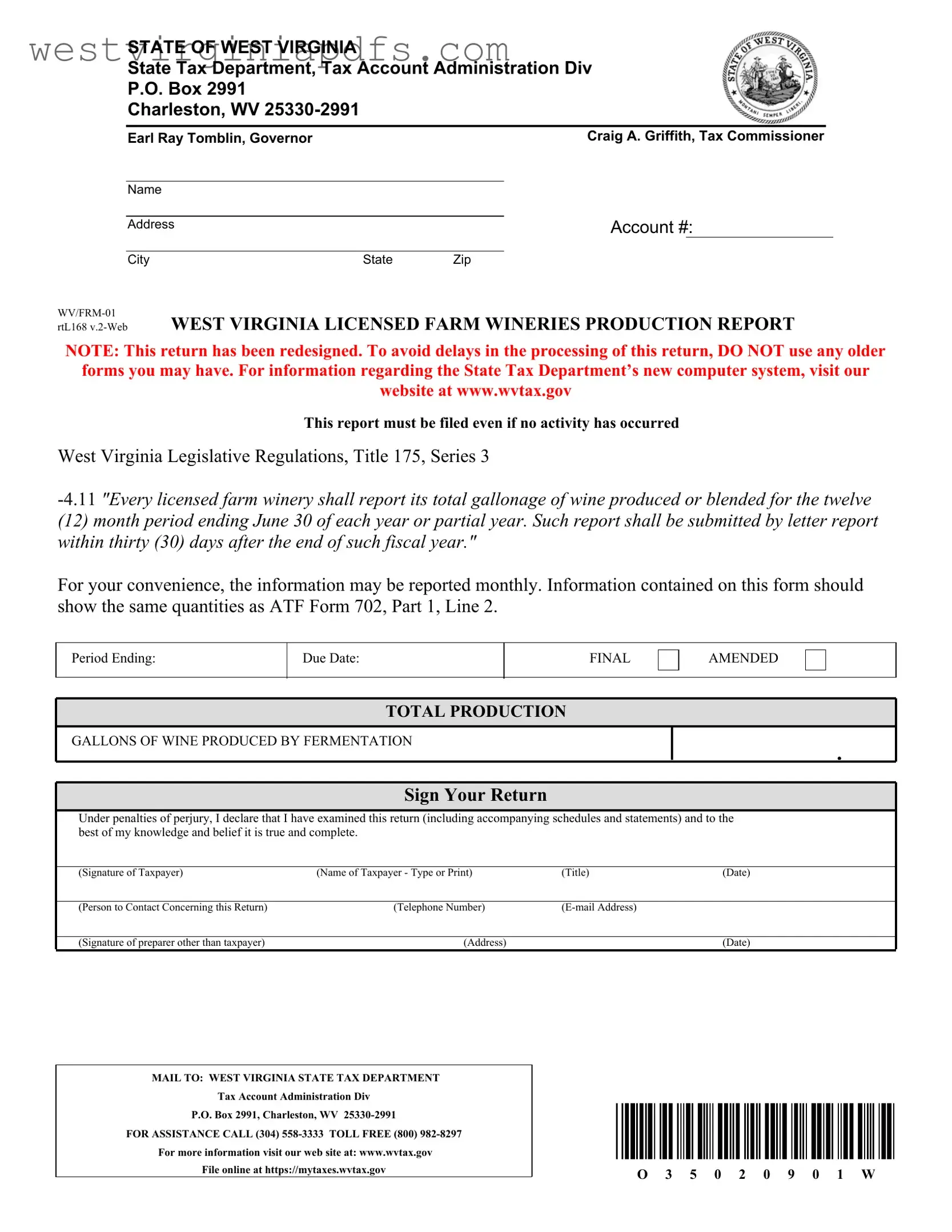 Fill Out a Valid Wv Frm 01 Form