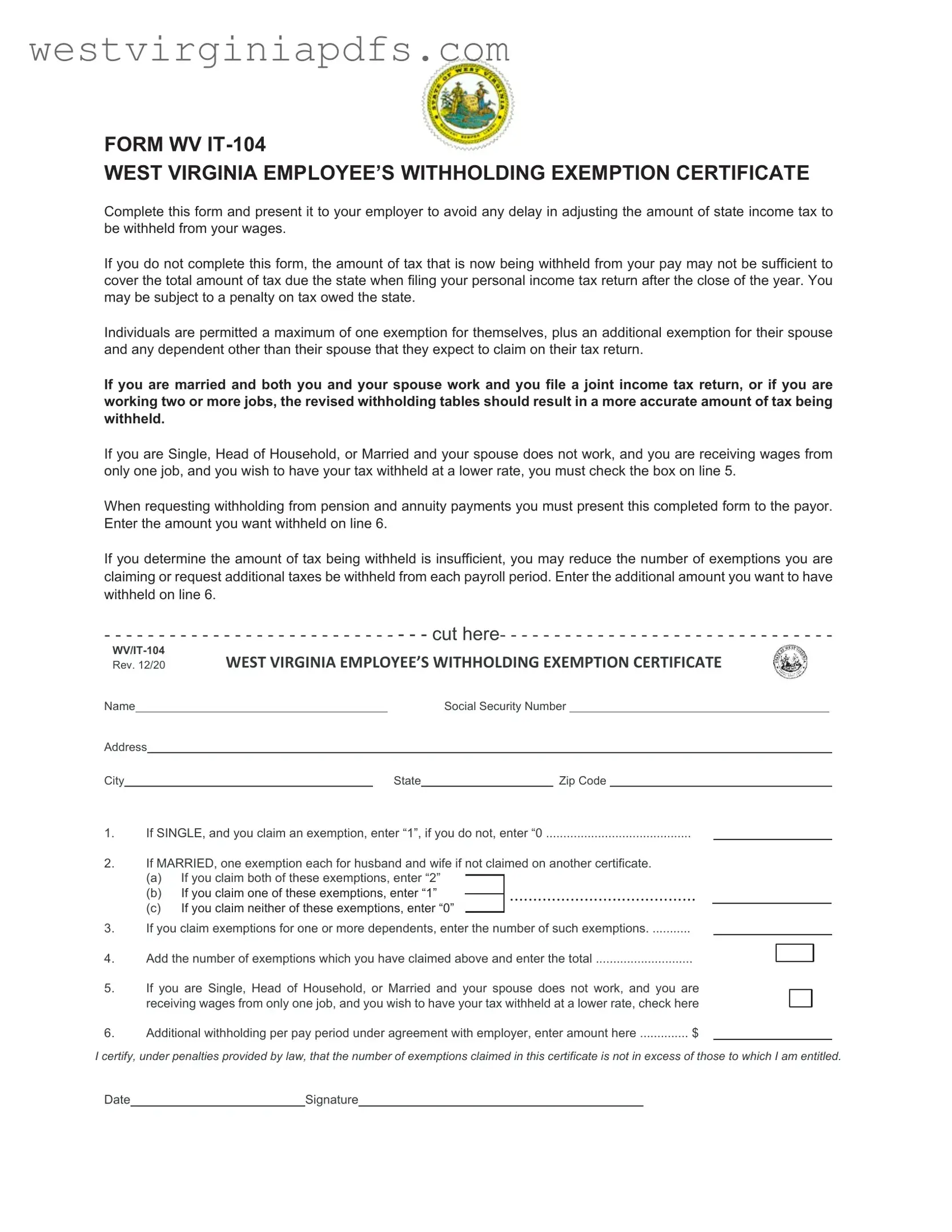 Fill Out a Valid Wv It 104 Form