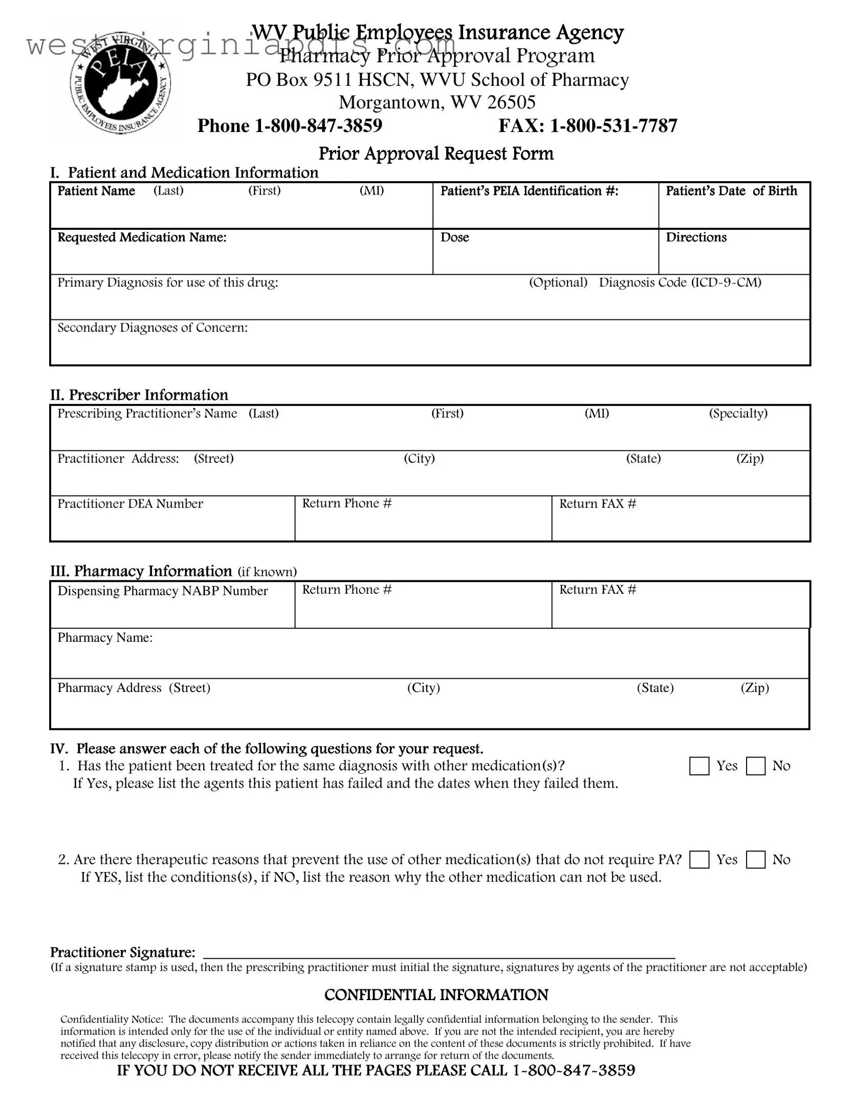 Fill Out a Valid Wv Peia Prior Authorization Form